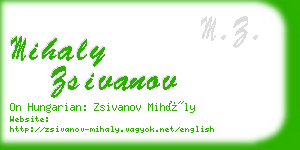 mihaly zsivanov business card